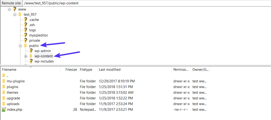 Nơi tìm thư mục wp-content