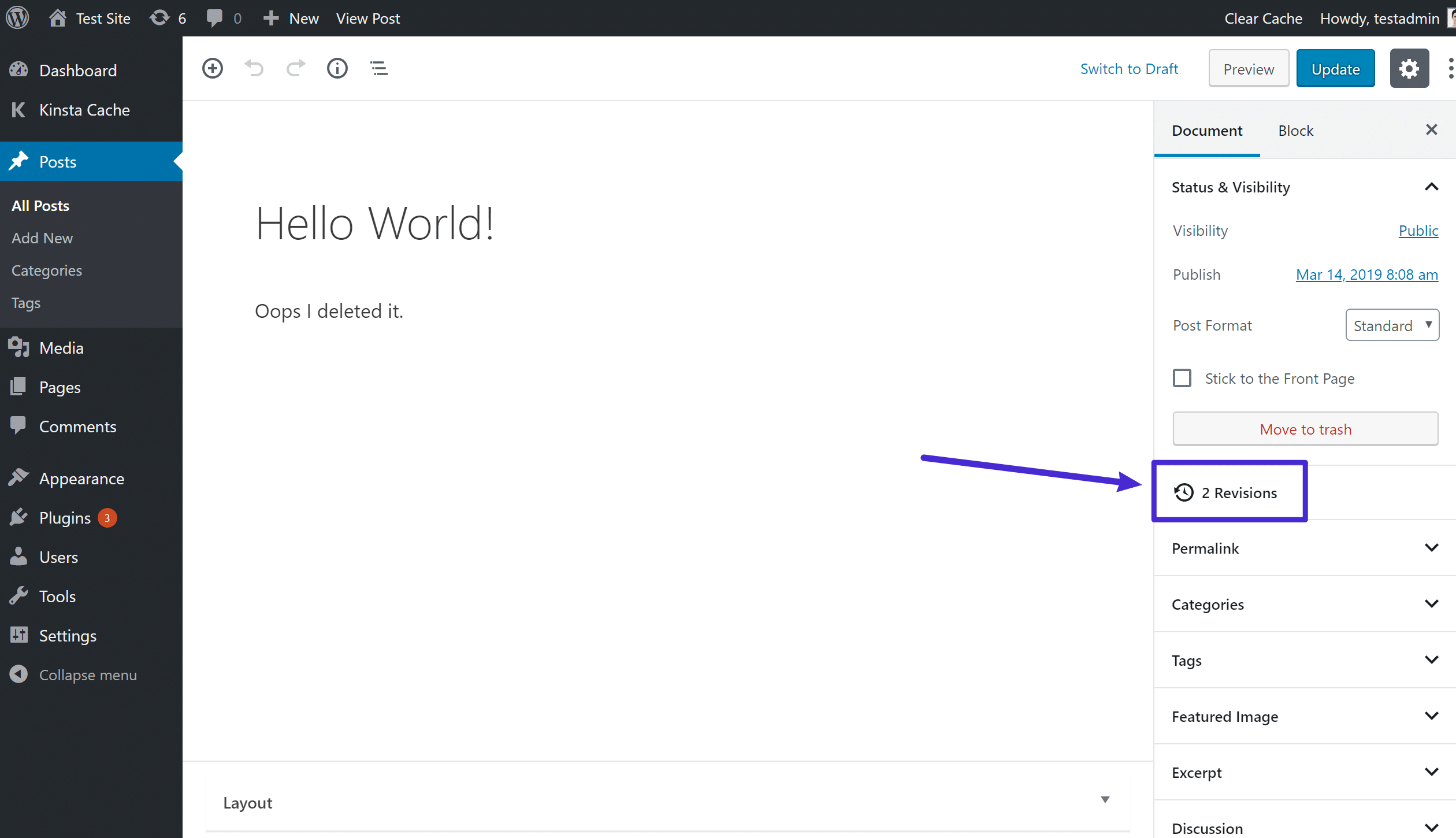Sửa đổi trong trình chỉnh sửa khối