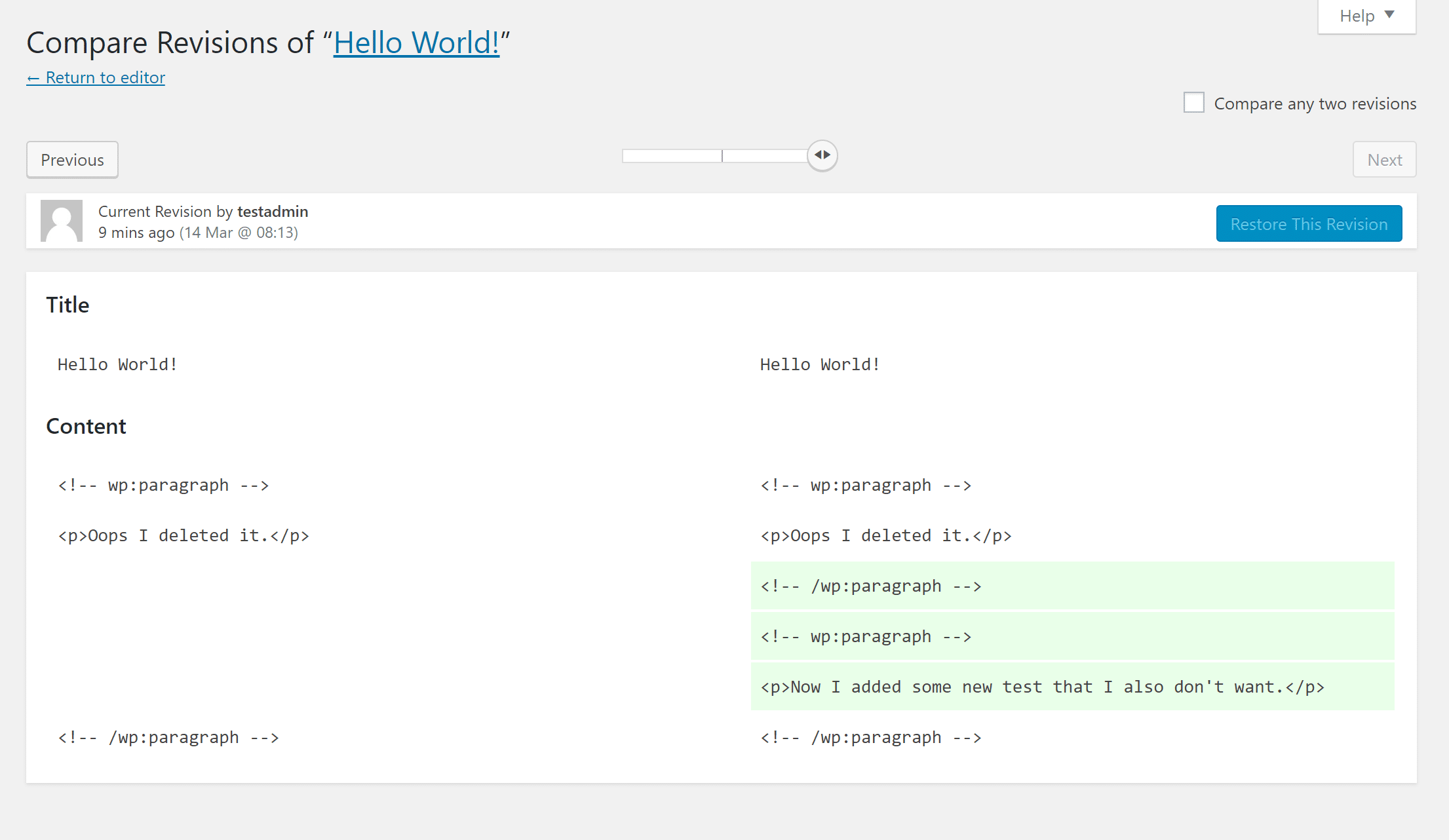 Giao diện sửa đổi WordPress