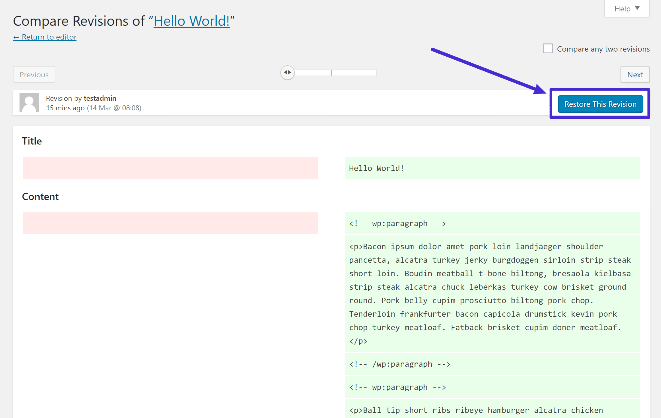 Làm cách nào để khôi phục bản sửa đổi