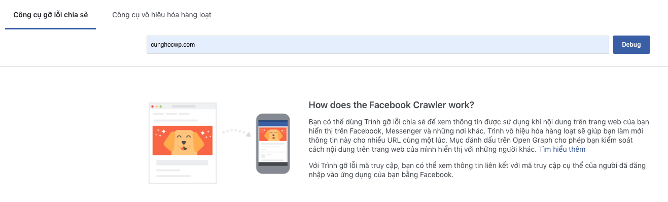 Khắc phục lỗi chia sẻ liên kết trên Facebook 1