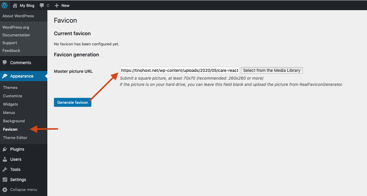 Làm thế nào để thêm Favicon cho website WordPress 6