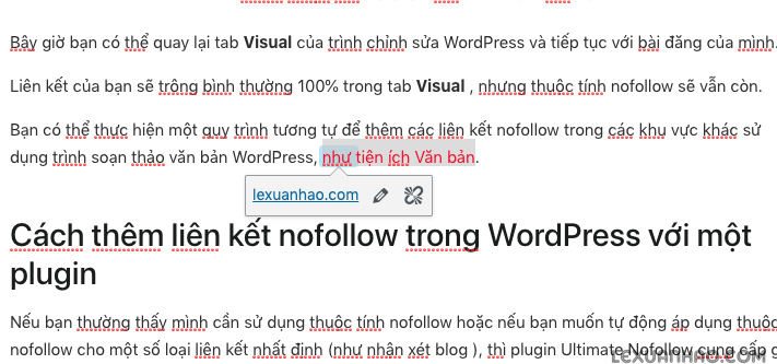 Cách thêm liên kết nofollow trong WordPress 1