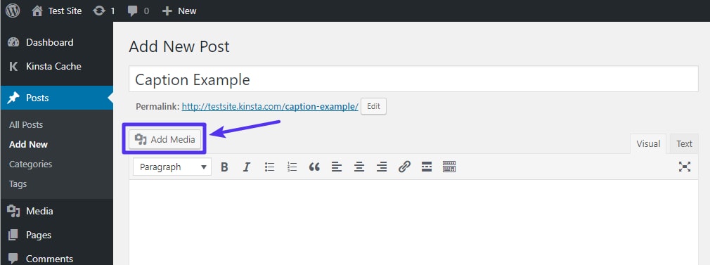 Cách thêm hình ảnh mới trong trình chỉnh sửa WordPress