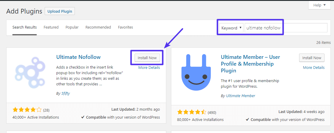 Cách cài đặt Plugin Ultimate Nofollow