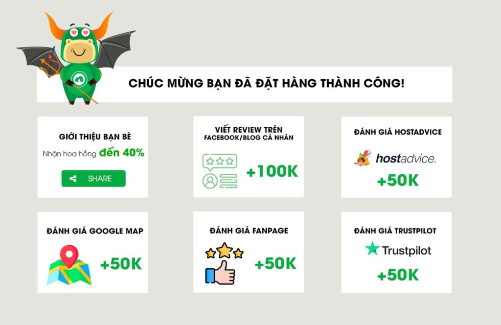 Độc quyền cho khách hàng của TinoHost: mua 1 đơn hàng, nhận 6 ưu đãi! 1 Độc quyền cho khách hàng của TinoHost: mua 1 đơn hàng, nhận 6 ưu đãi!