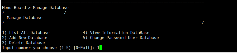 List All Database - Liệt kê các database trên VPS 2