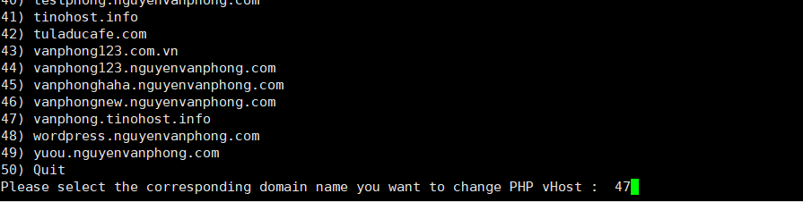 Change vHost PHP - Thay đổi vHost PHP cho tên miền đã thêm trên VPS. 3