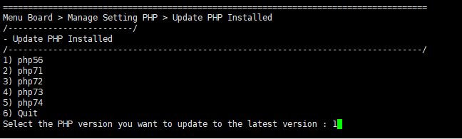 Update PHP Installed - Cập nhật phiên bản php đã cài trên TinoScript 3