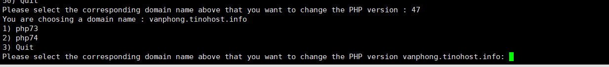 Change PHP Version For Domain - Thay đổi phiên bản php cho tên miền đã thêm vào VPS 4