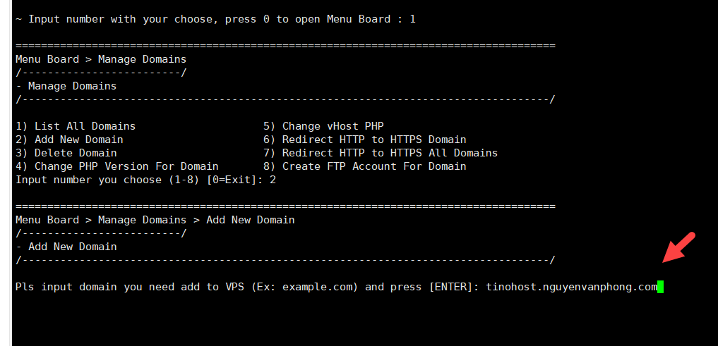 Add New Domain - Thêm Tên miền vào VPS 3