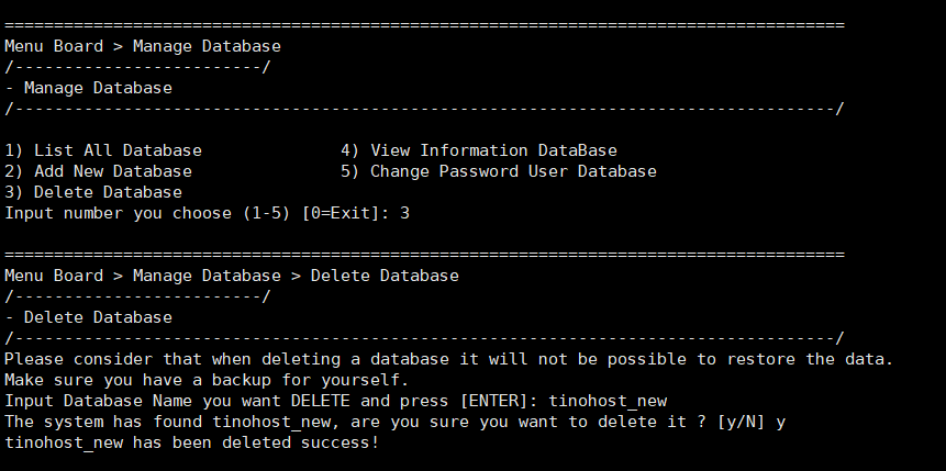 Delete Database - Xoá database trên TinoScipt 4