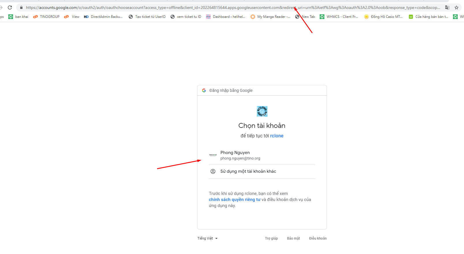 Connect Google Drive - Kết nối google drive trên TinoScript với rclone tự động backup hàng ngày cho các website. 4