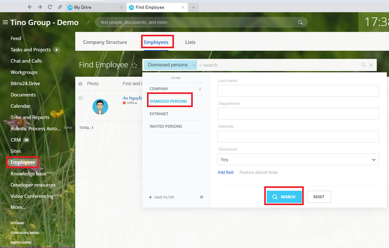 [Employees] Thay đổi người chịu trách nhiệm trong CRM nếu người đó đã bị sa thải 1