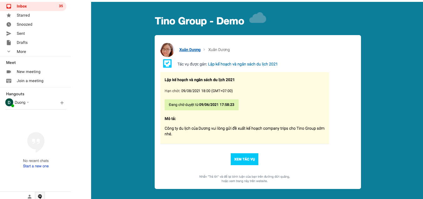 Gửi tác vụ qua email cho người dùng bên ngoài 3 Gửi tác vụ qua email cho người dùng bên ngoài 3