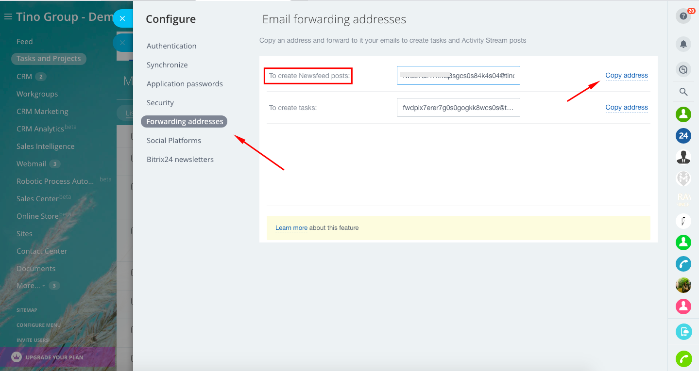 Tạo bài đăng trong bản tin và tác vụ từ email 6