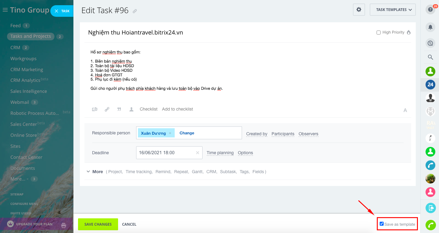 Task template (tác vụ mẫu) 4 Task template (tác vụ mẫu) 4
