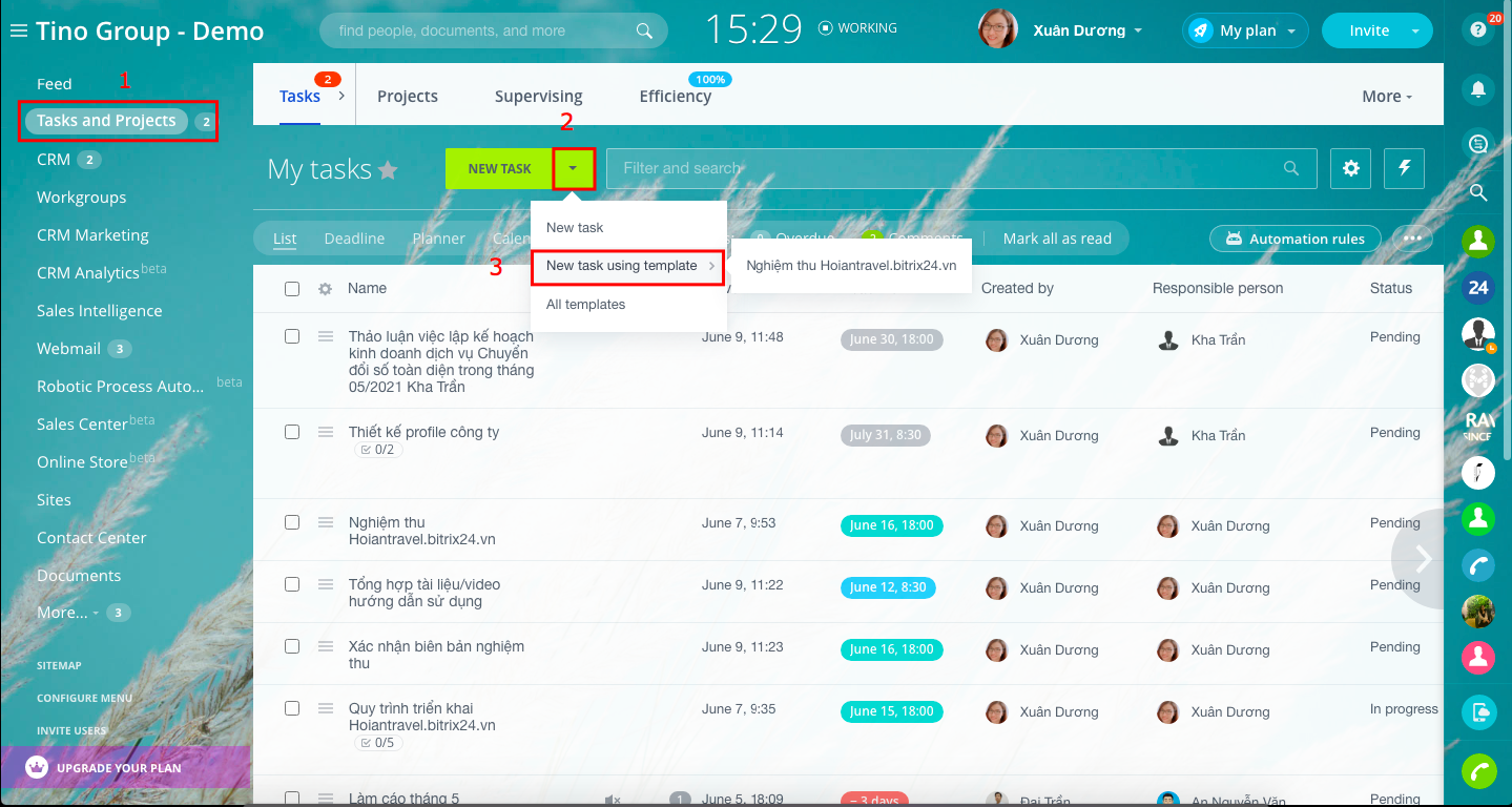 Task template (tác vụ mẫu) 10 Task template (tác vụ mẫu) 10