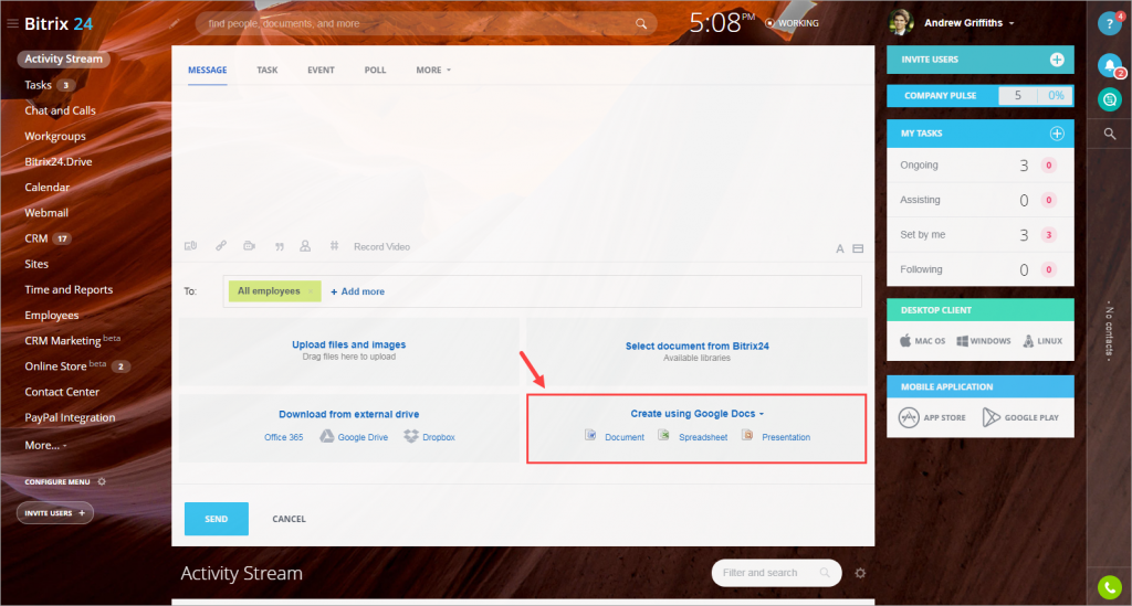 [Drive] Tạo và chỉnh sửa File trong Bitrix24 4