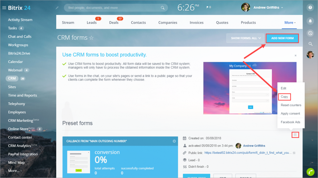[CRM] Biểu mẫu web CRM - CRM Forms 5