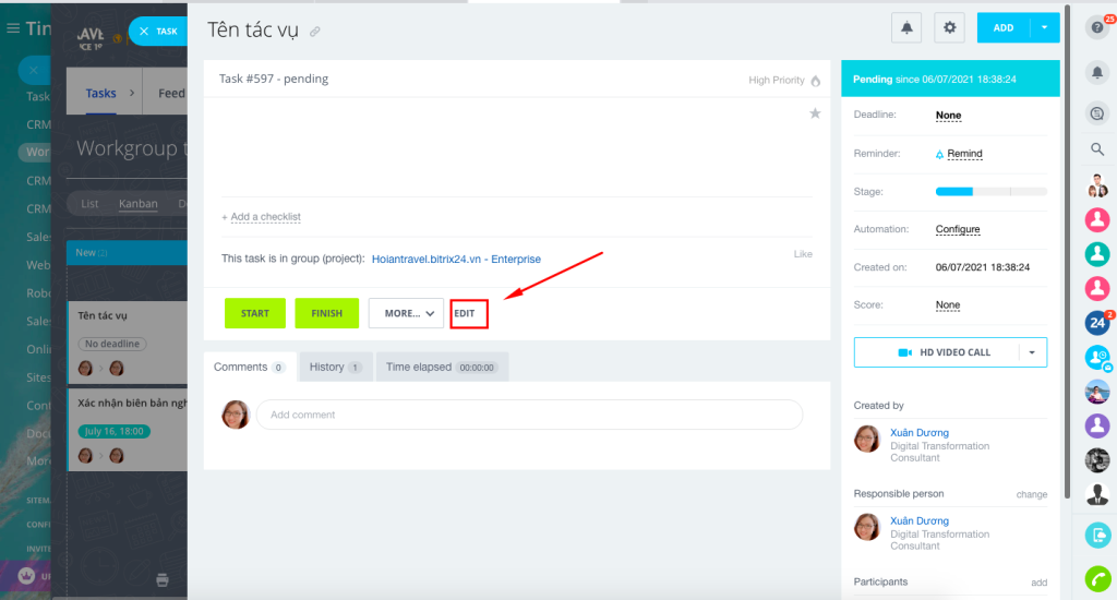 Chế độ xem Kanban trong Tasks and Projects 3