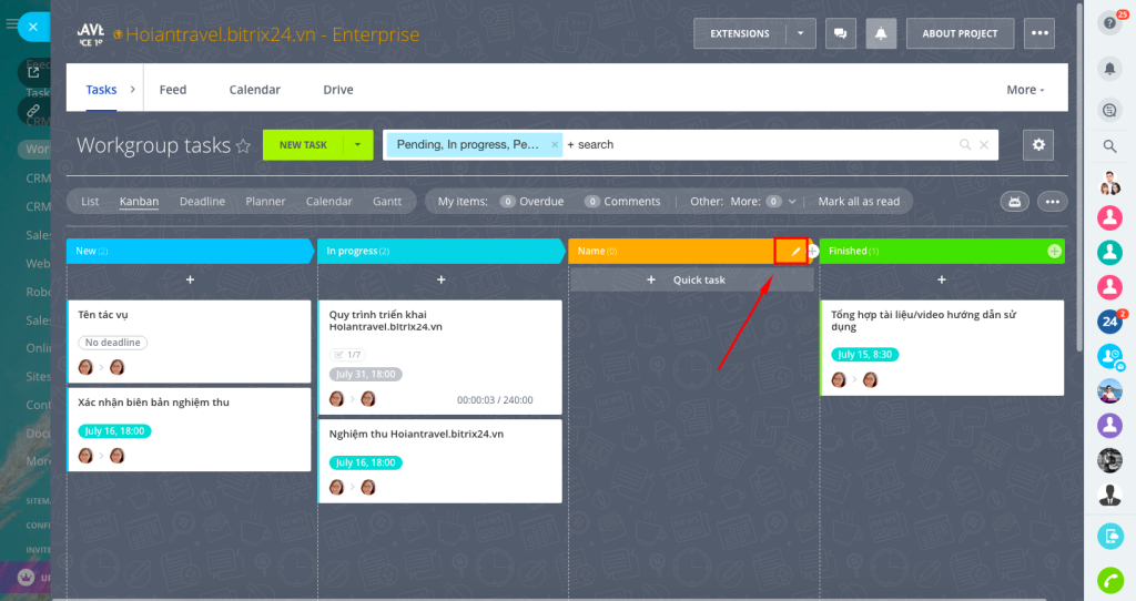 Chế độ xem Kanban trong Tasks and Projects 5 Chế độ xem Kanban trong Tasks and Projects 5