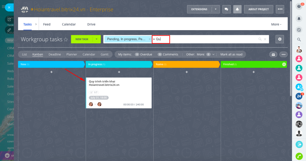 Chế độ xem Kanban trong Tasks and Projects 7