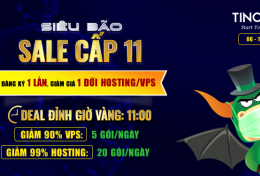 Siêu bão Sale cấp 11 tại TinoHost: Hosting, VPS giảm đến 99%