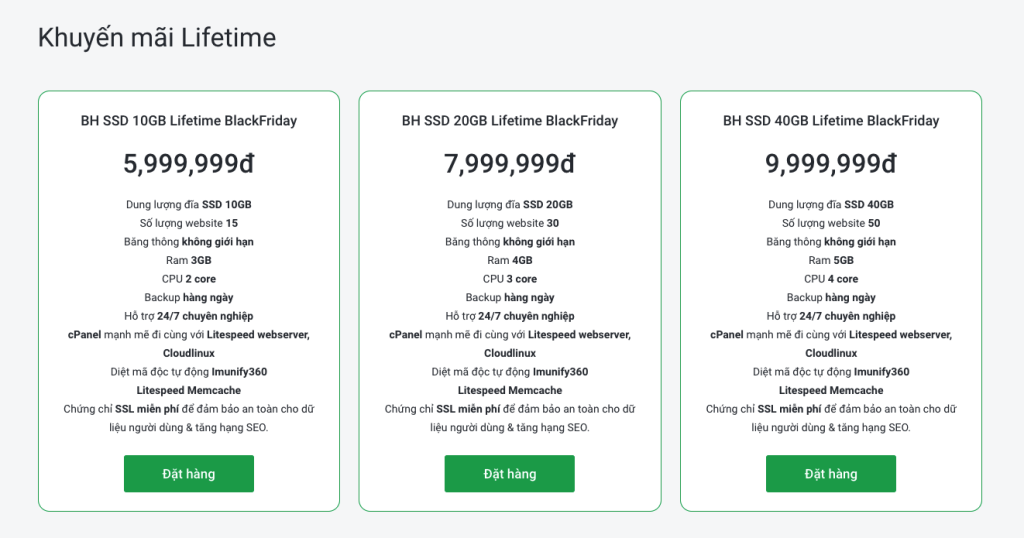 Black Friday 2021 tại TinoHost: Lifetime, giảm đến 99%, tặng 100% thời gian 1