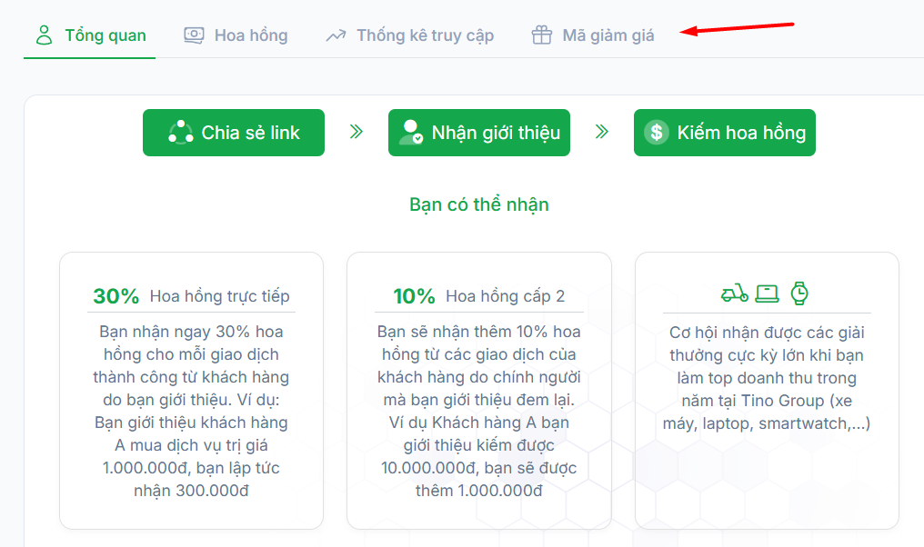 Hướng dẫn cách kiếm tiền Affiliate Hosting với Tino từ A-Z 9 Cách tạo mã giảm giá để thu hút khách hàng