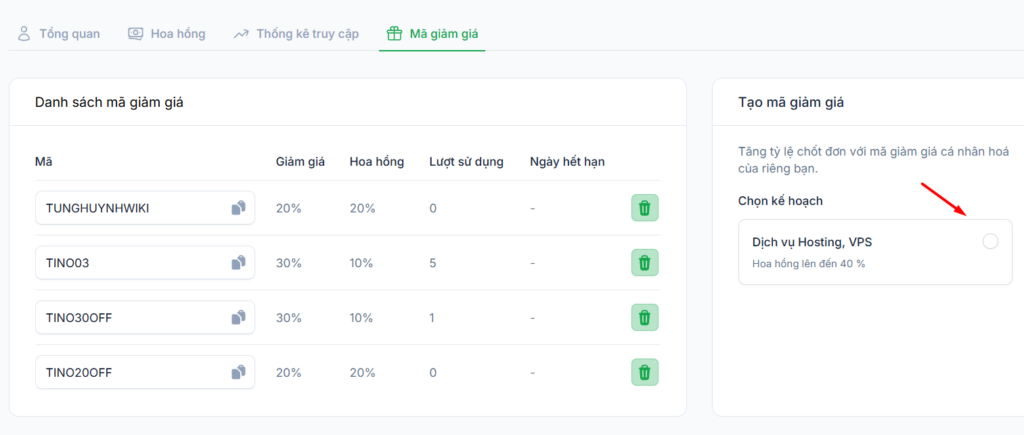 Hướng dẫn cách kiếm tiền Affiliate Hosting với Tino từ A-Z 10 Cách tạo mã giảm giá để thu hút khách hàng