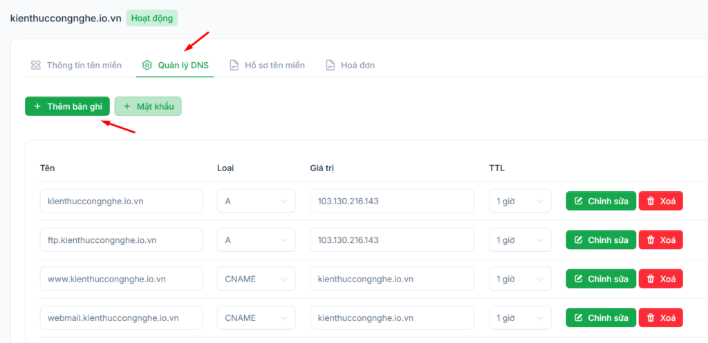 Hướng dẫn cách xác minh tên miền với Google Search Console đơn giản 7 Thêm bản ghi