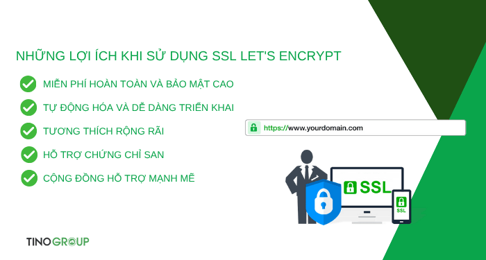 SSL Let’s Encrypt là gì? Tìm hiểu ưu nhược điểm và cách thức hoạt động của SSL Let’s Encrypt 5 Những lợi ích khi sử dụng SSL của Let's Encrypt