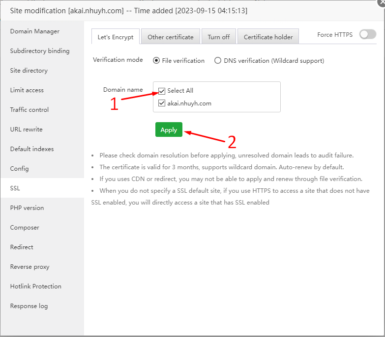 Hướng dẫn cách cài đặt SSL miễn phí trên aaPanel 4 cach-cai-dat-ssl-mien-phi-tren-aapanel