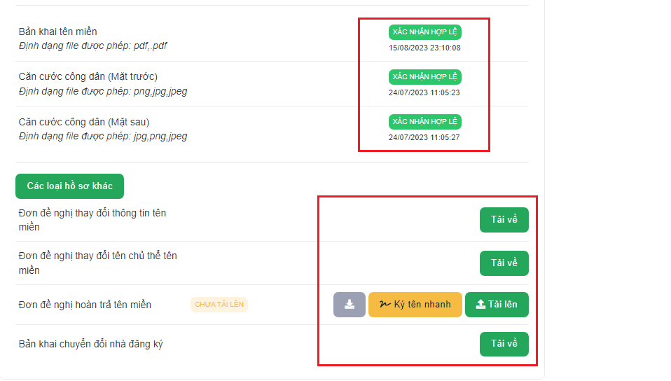 Hướng dẫn cập nhật hồ sơ tên miền tại Nhà đăng ký Tino Group 4