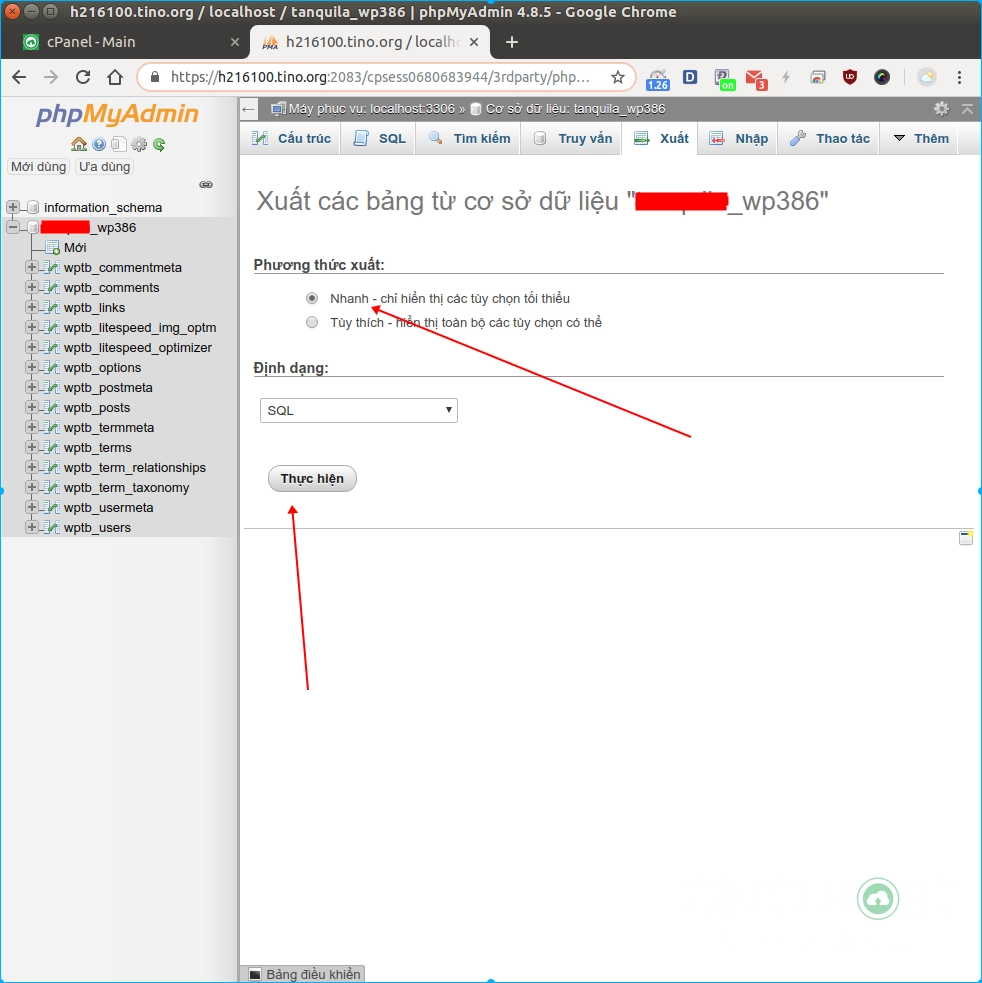 Bật mí cách lấy database của website trên hosting cPanel trong chớp mắt 3 Bật mí cách lấy database của website trên hosting cPanel trong chớp mắt 2
