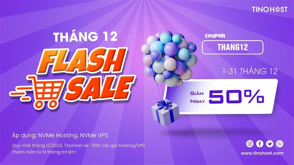 Tháng 12, rinh Hosting/VPS tại TinoHost với giá 1 phần 2! 1 Tháng 12, rinh Hosting/VPS tại TinoHost với giá 1 phần 2!