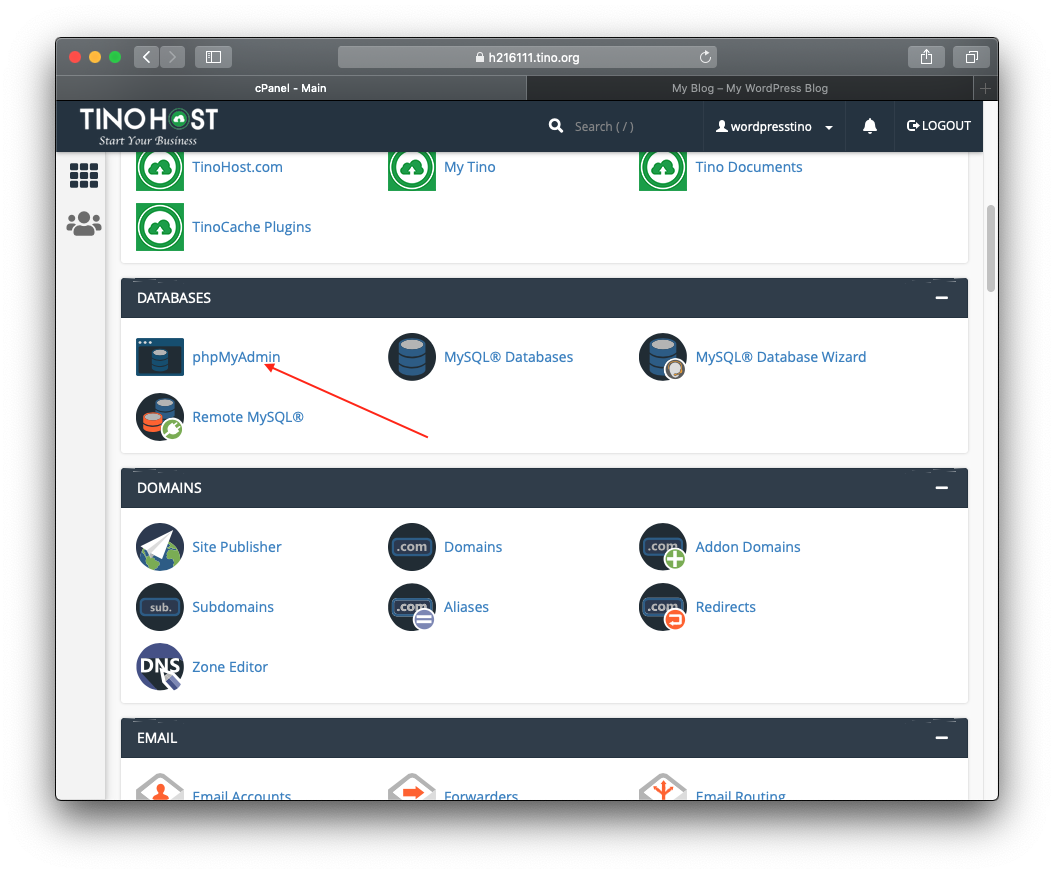 WordPress Database là gì? Tìm hiểu cấu trúc và cách thao tác với cơ sở dữ liệu WordPress 6 truy-cap-vao-database-cua-wordpress