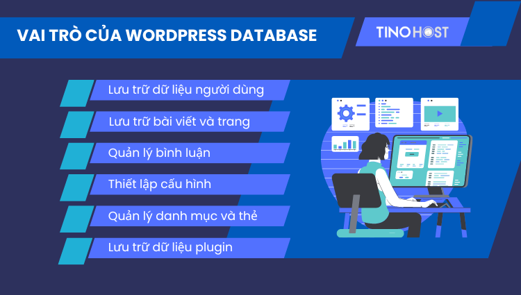 WordPress Database là gì? Tìm hiểu cấu trúc và cách thao tác với cơ sở dữ liệu WordPress 5 vai-tro-chinh-cua-wordpress-database