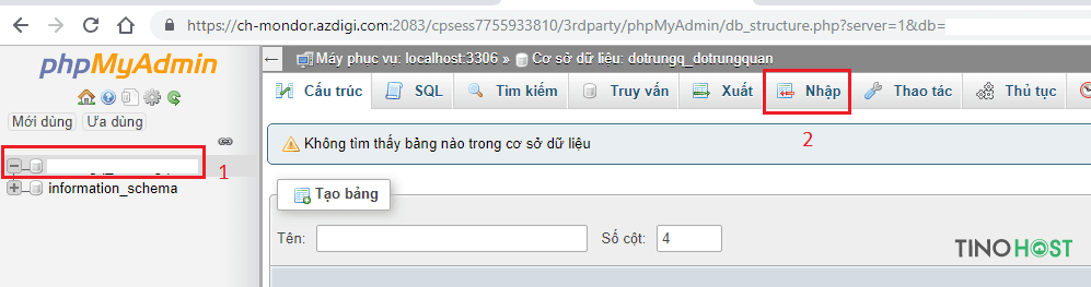 Hướng dẫn cách chuyển dữ liệu sang website WordPress mới chi tiết A-Z 19 buoc-5-tao-database-va-import-database