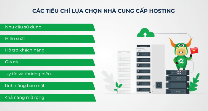 Các tiêu chí lựa chọn nhà cung cấp hosting 