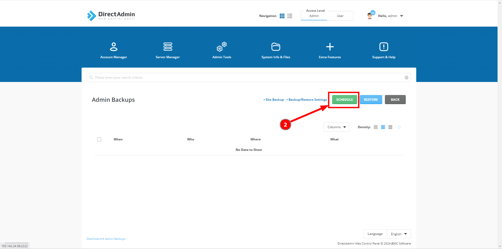 Hướng dẫn cách backup dữ liệu website từ Directadmin lên Google Drive 14 tao-backup-tren-directadmin