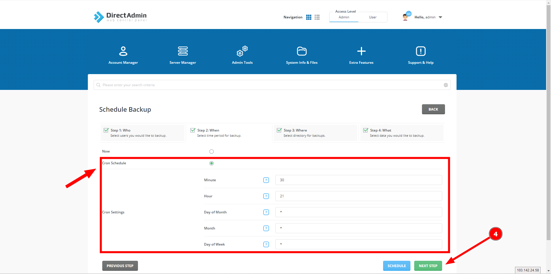 Hướng dẫn cách backup dữ liệu website từ Directadmin lên Google Drive 17 tao-backup-tren-directadmin