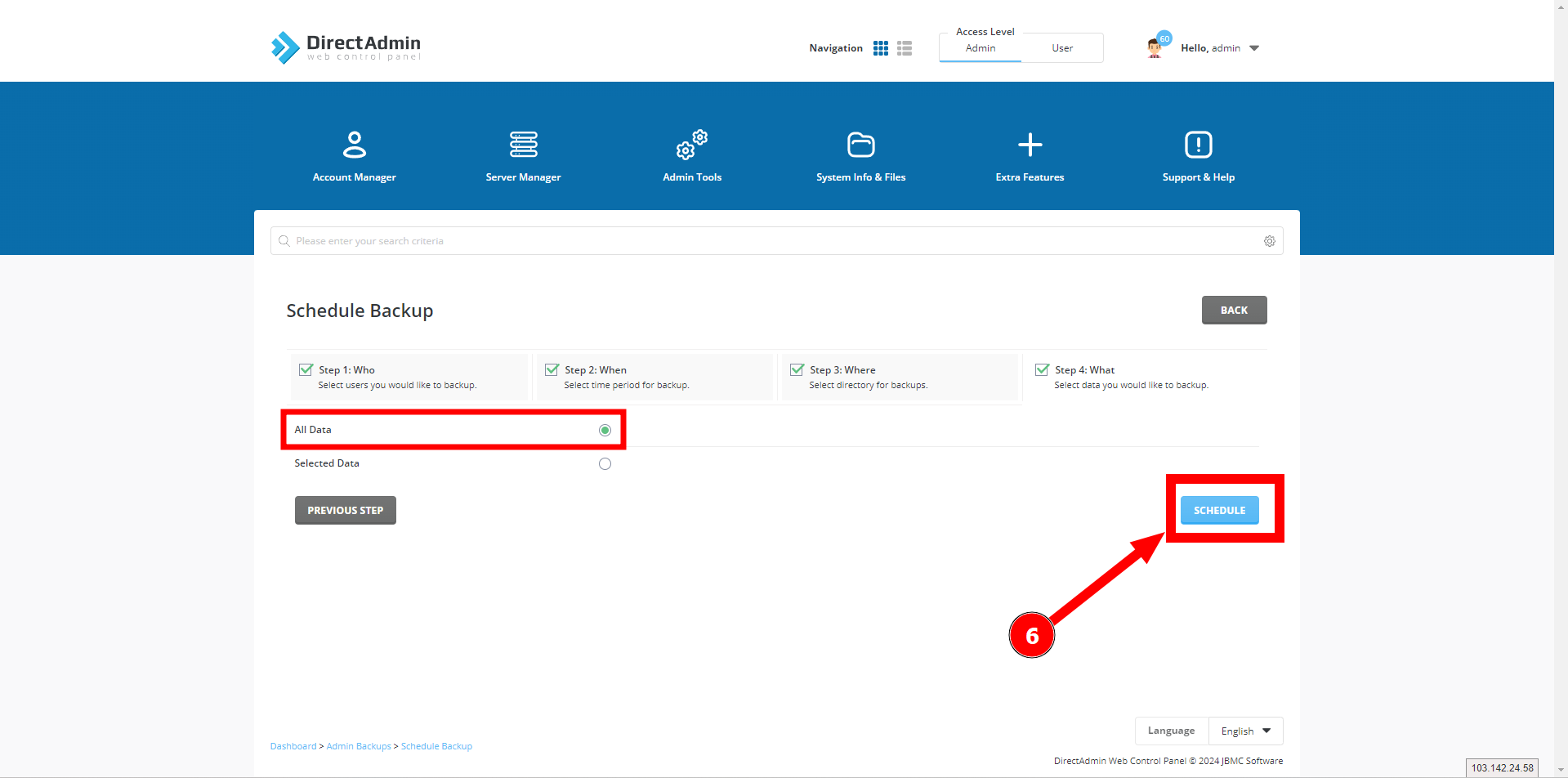 Hướng dẫn cách backup dữ liệu website từ Directadmin lên Google Drive 19 tao-backup-tren-directadmin