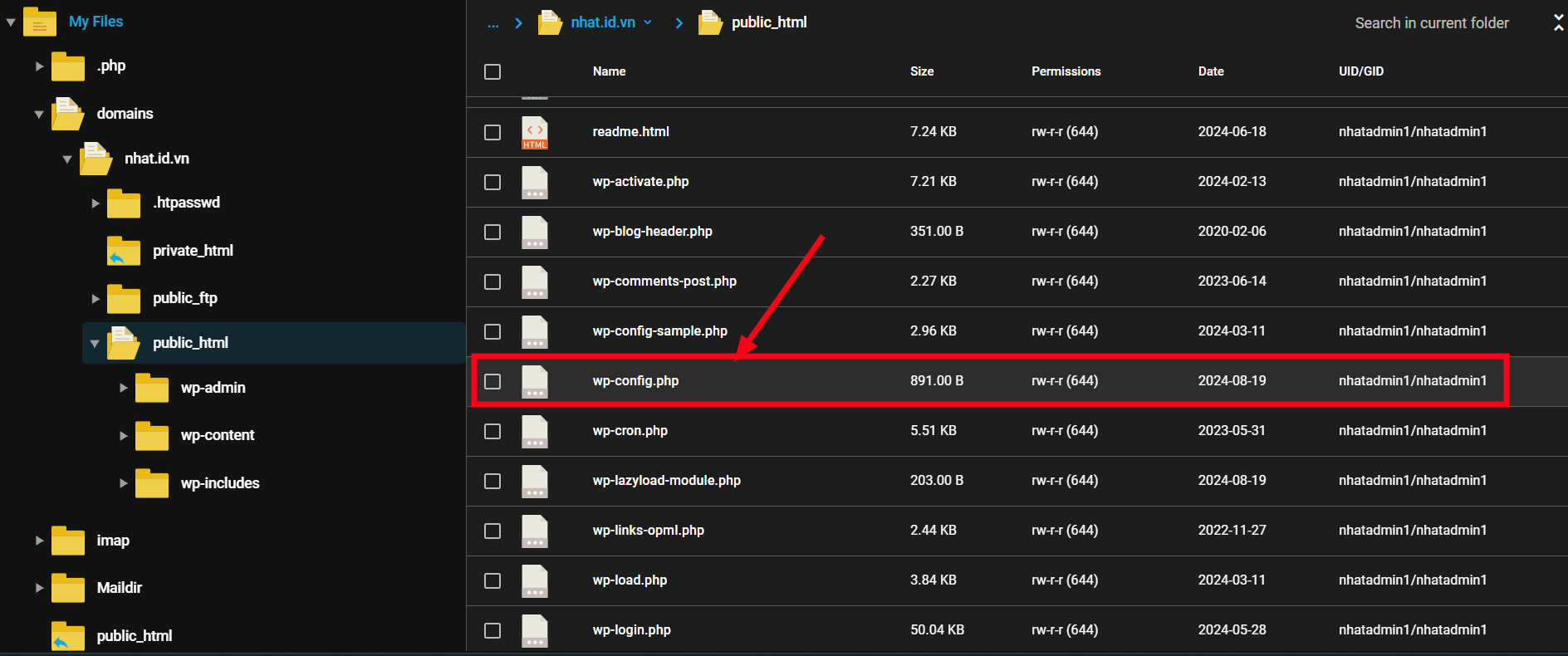 Hướng dẫn xử lý mã độc website WordPress trên DirectAdmin 2 backup-database-tren-website-bi-dinh-ma-doc