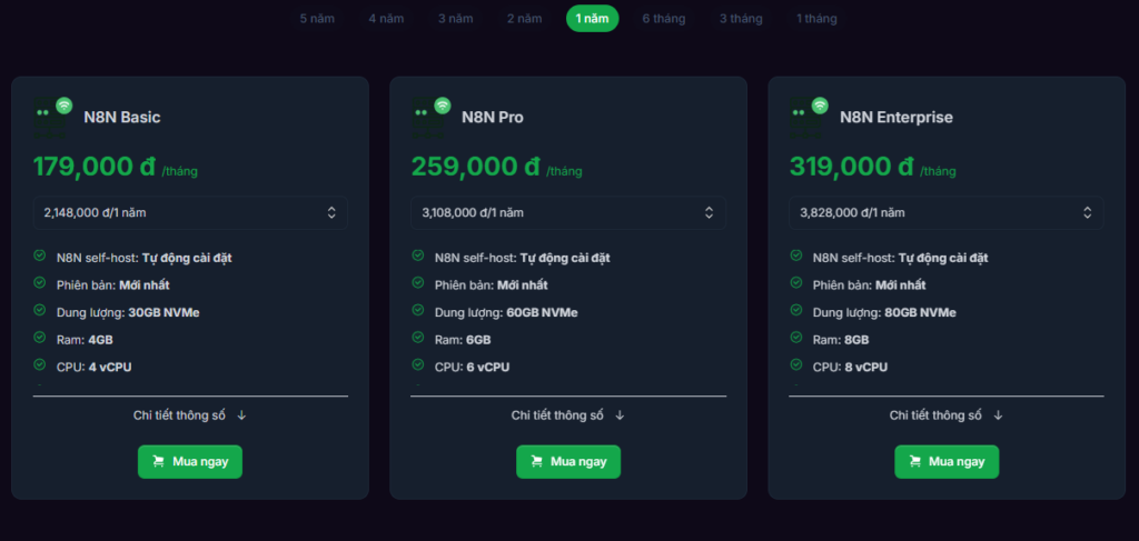 VPS N8N Tino – tự động hóa “All-in-one” chuẩn chuyên gia, dùng ngay, không cần self-host, chỉ hơn 100k/tháng! 4 VPS N8N Tino – tự động hóa “All-in-one” chuẩn chuyên gia, dùng ngay, không cần self-host, chỉ hơn 100k/tháng! 4