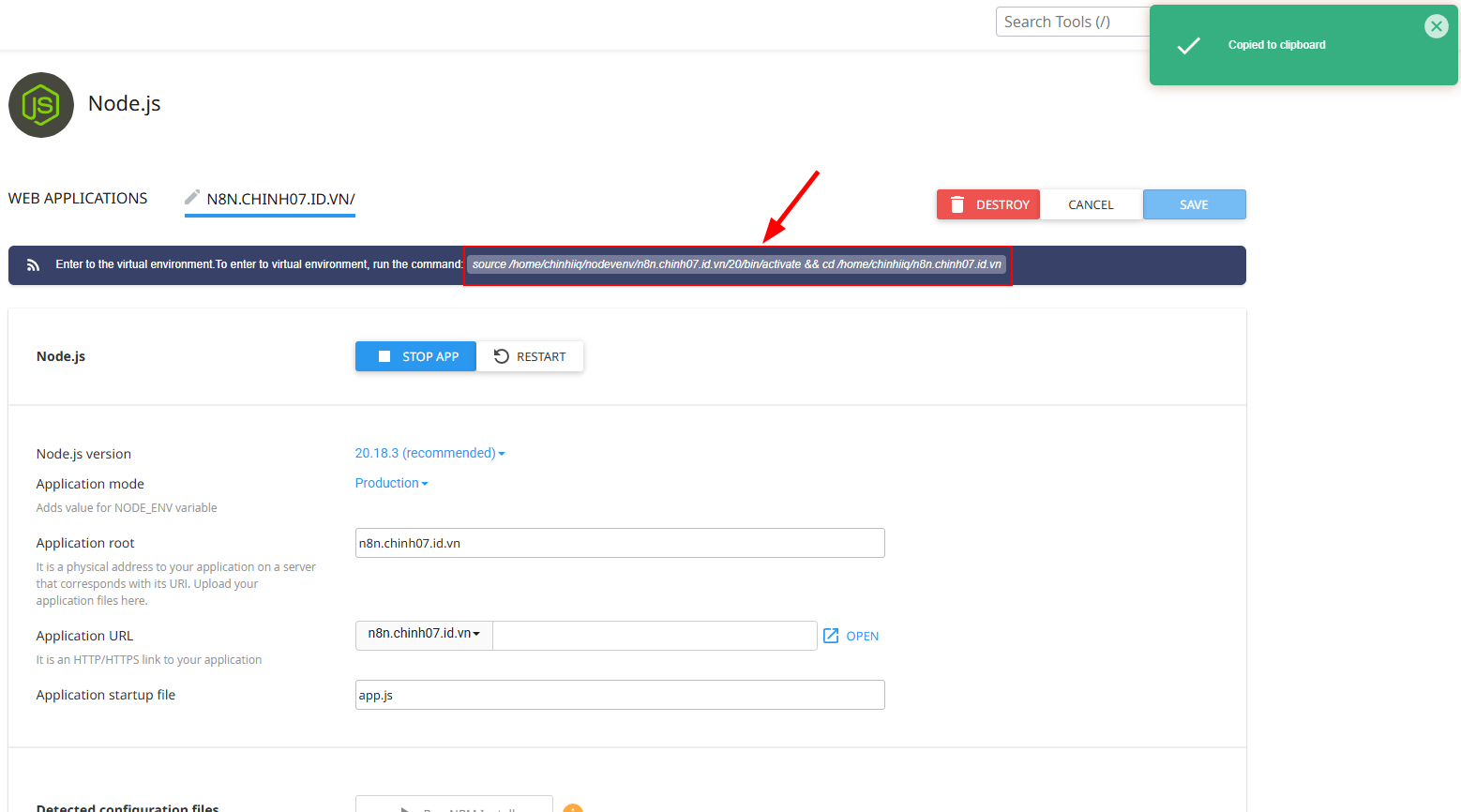 Cài đặt n8n trên cPanel Hosting