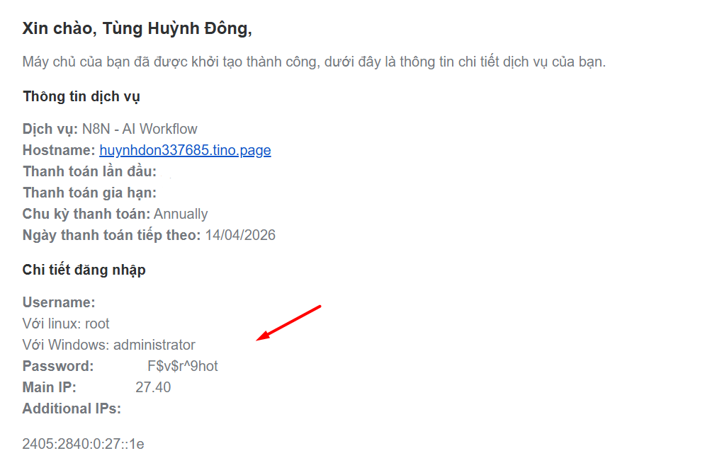 Hướng dẫn chi tiết cách cài đặt n8n trên VPS (tự host) 14 Đăng ký VPS N8N – AI Workflow