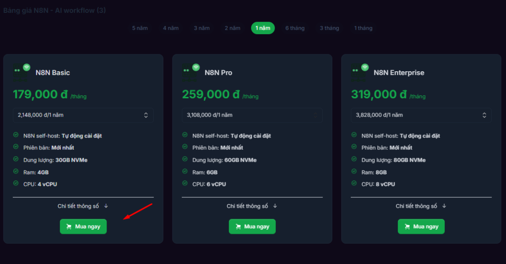 Hướng dẫn đăng ký VPS cài sẵn n8n tại Tino (không cần code) 3 Cách đăng ký VPS N8N - AI Workflow