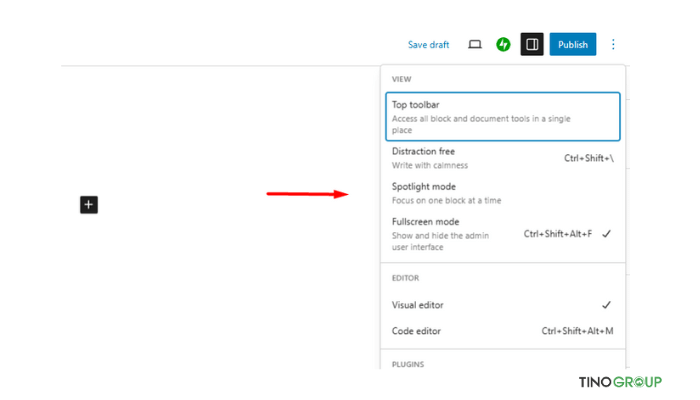 Các tính năng bị ẩn của WordPress có thể bạn chưa biết 13 Chế độ Spotlight Mode – Giúp bạn tập trung vào một khối
